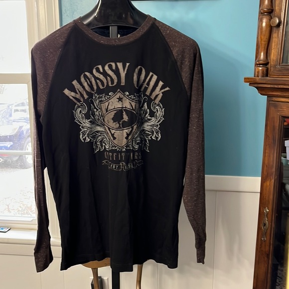 Mossy Oak Shirts Mossy Oak Mens Waffle Knit Thermal Henley Baseball